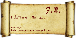 Führer Margit névjegykártya